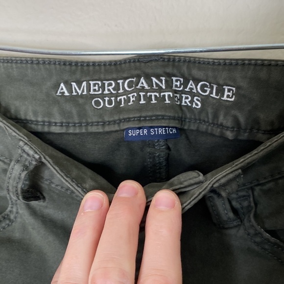 American Eagle super stretch skinny pants Sz 4 olive - Picture 3 of 5
